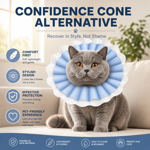 Collar Isabelino Postoperatorio Ajustable <span class=keywords><strong>de</strong></span> Plástico EVA Ultraligero <span class=keywords><strong>para</strong></span> Mascotas, <span class=keywords><strong>Perros</strong></span>, Gatos y Animales Pequeños - Anti-Lamido - Product Image 1