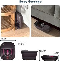 Bain de pieds pliable avec massage, chaleur, bulles, contrôle de la température, télécommande et 3 accessoires de pédicure