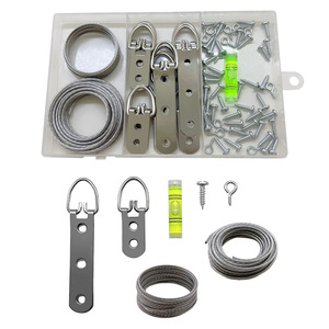 Stainless Steel <b>Picture</b> Hook Set 73pcs Wall Mounted Traceless Metal Hangers For Doors And Walls With <b>Wire</b> And Screws - Product Image 1