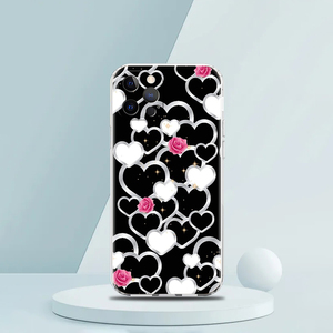 Custodia per telefono di lusso rosa rosa amore cuore per <span class=keywords><strong>iPhone</strong></span> 16 15 14 13 12 <span class=keywords><strong>11</strong></span> 17 Max xx X XR SE 7 8 Plus <span class=keywords><strong>Cover</strong></span> morbida in Silicone TPU trasparente - Product Image 4