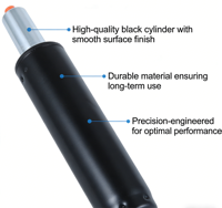 Ressort à gaz cylindrique en acier sur mesure pour l'automobile et l'ameublement, vérins pneumatiques, service OEM, capacité de charge de 50 lb