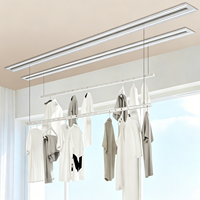 Séchoir à linge électrique mural intelligent rétractable invisible avec éclairage linéaire pour balcon et intérieur ORLANT