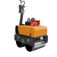 Mini-compacteur routier hydraulique de 0,6 tonne, moteur diesel Changchai, 30 kN, double tambour vibrant, compacteur de sol et d'asphalte, construction HX60