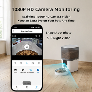 Comedero Automático para Gatos OEM 6L Tuya con Cámara, Video HD 1080P, Visión Nocturna, Dispensador Inteligente de Comida para Mascotas con Temporizador para <span class=keywords><strong>Maine</strong></span> <span class=keywords><strong>Coon</strong></span> - Product Image 4