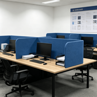 Panneau Acoustique de Confidentialité en Feutre à Trois Faces pour Bureau, 100% Fibre de Polyester, Cloison de Bureau, Fabrication OEM