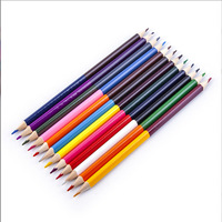 Crayons de couleur à double pointe avec logo personnalisé, 12 couleurs, vente en gros, OEM, ODM, fabricant, fournitures scolaires hexagonales