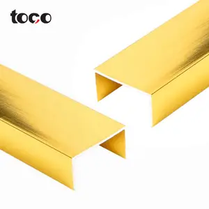 TOCO edge trim aluminum edge banding extruded aluminum alloy cabinet trim chrome u channel trim