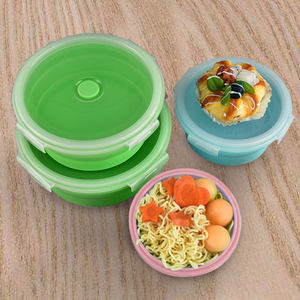 गर्म बिक्री 100% खाद्य ग्रेड गोल आकार खाद्य भंडारण कंटेनर पुन: प्रयोज्य सिलिकॉन बंधनेवाला दोपहर के भोजन के बॉक्स - Product Image 5