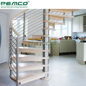 China Manufacturer Steel Treads Powder Coated Staircase Outdoor Indoor Spiral Stairs Railing Design