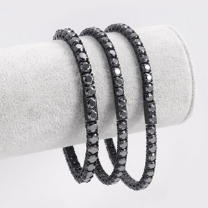 <span class=keywords><strong>Bracciale</strong></span> Tennis Personalizzato di Alta Gioielleria con Moissanite Nera VVS da 4mm 5mm in <span class=keywords><strong>Acciaio</strong></span> Inossidabile - Product Image 5