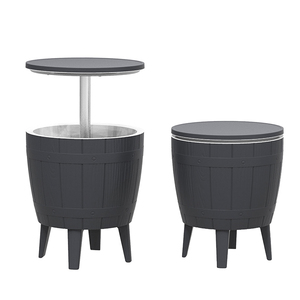 SUKK 37L/9.8Gal black plastic ice bucket with led light delivery box