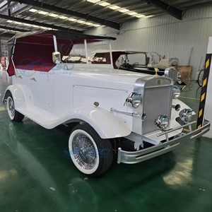 Venta Especial: Auto Eléctrico Turístico Vintage, Estilo Clásico Retro, 5 Asientos, Color Blanco, para Resort - Product Image 1