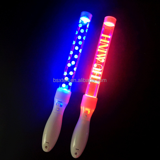 Custom Design 15 Colors Flashing RGB LED Stick 25cm Lightweight Selfie Figure ABS+PETG Lamp Walk Glow Bulb USB Control Party