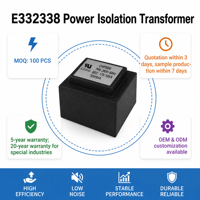 Transformateur industriel audio abaisseur de tension 220V vers 12V 1.2VA, encapsulé, à isolation linéaire, 220V vers 110V