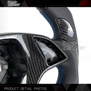 Volant chauffant en fibre de carbone personnalisé de style F1 haute performance pour <span class=keywords><strong>Chevrolet</strong></span> <span class=keywords><strong>Corvette</strong></span> C7 Z06 ZR1 2014-2019 Camaro C6 C8 - Product Image 4