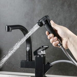Modern Dual <strong>Handle</strong> Pull-Out <strong>Kitchen</strong> <strong>Faucet</strong> Hot and Cold Brass Sink <strong>Faucet</strong> with Rotatable Robot Spray Gun Wholesale - Product Image 4