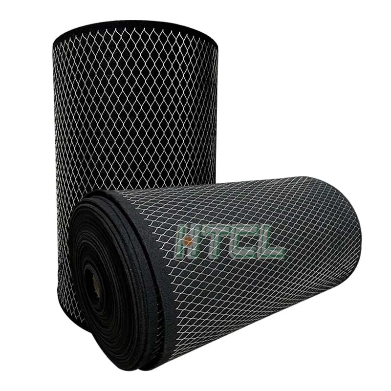 Hot sale Activated Carbon ventilation pre-filter laminated mesh air filter media roll air conditioning system