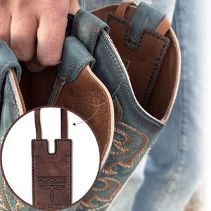Portefeuille de botte western en cuir PU fait main RTS avec fermeture à bouton-pression, design portable pour femme, porte-cartes de crédit, utilisation extérieure, accessoire de botte - Product Image 4