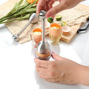 Dễ dàng trứng Opener Set thép không gỉ <span class=keywords><strong>Egg</strong></span> Cracker Topper Set hoàn thành mềm luộc trứng công cụ thiết lập - Product Image 4