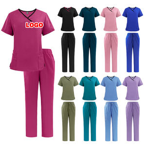 Conjuntos de Uniformes Médicos Cortos y Elásticos con Logotipo Personalizado, Uniformes de Hospital Unisex, Ropa de Trabajo para Enfermeras, Belleza, Salón Dental, Poliéster - Product Image 1