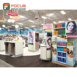 ชั้นวางวิกผมหรูหรา วัสดุไม้และกระจก หลายชั้น สำหรับร้านขายวิกผม - Product Image 1