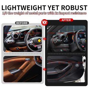Excellent Quality OEM Style <b>Car</b> <b>Interior</b> Kit Dry Carbon Fiber <b>Car</b> Air Conditioning Outlet Door Handle Kit For Ferrari F8 - Product Image 2