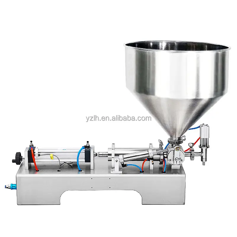 Customized Hopper Heated And Stirred Semi-automatic Filling Machine Pneumatic Piston Pump Filler With Self Suction Feature