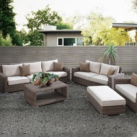 Conjuntos de Patio Más Vendidos Sofás de Jardín de Aluminio y Ratán Muebles Impermeables Sofá para Exterior