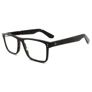 2024 nuovi occhiali da vista da uomo di lusso da donna di alta qualità per occhiali da vista tartaruga montature acetato nero rettangolari