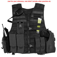 Gilet tactique Molle noir personnalisé pour la sécurité de l'entraînement en plein air et l'équipement de défense personnelle conçu en usine