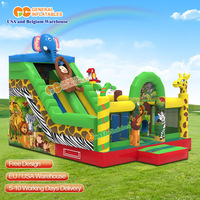 Parc de jeux gonflable avec toboggan et trampoline, grand terrain de jeux gonflable pour parc d'attractions et location pour fêtes