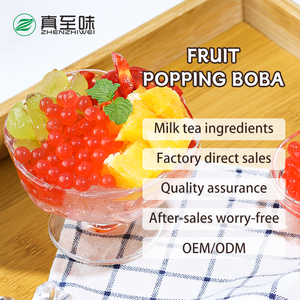 Venta al por mayor 1,2Kg té de burbujas ingredientes té de la leche perlas estallido Boba fresa sabor fruta jugos bola instantánea Popping Boba - Product Image 4