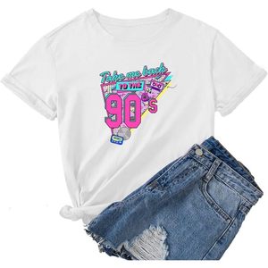 Camiseta Gráfica de los 90 para Mujer FOXA, Cuello Redondo, Estilo Casual Vintage, 100% Algodón, Transpirable, para Regalo o Fiesta - Product Image 4