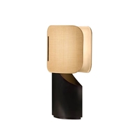 Lampe de table PM de style japonais avec abat-jour en tissu, lampe de chevet minimaliste pour chambre à coucher, lampe de bureau moderne en tissu, lampe de lecture décorative LED