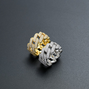Full Zirconium Cuban <b>Ring</b>, 11mm Trendy <b>Couple</b> <b>Ring</b> - Product Image 5