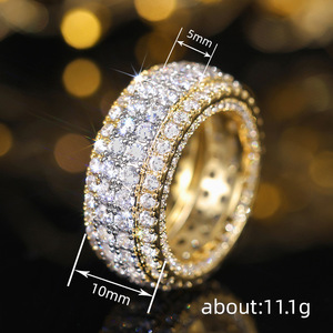 Anello scintillante bicolore per donna, elegante gioiello da dito alla moda - Product Image 4