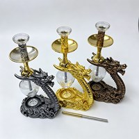Ensemble de chicha de luxe en résine en forme de dragon avec coffret cadeau, statue créative de narguilé pour la décoration intérieure et les salons de chicha