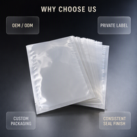Sachet en plastique à trois soudures latérales, qualité alimentaire, en PET/PE laminé, avec logo personnalisé imprimé, pour l'emballage de poudres et de snacks