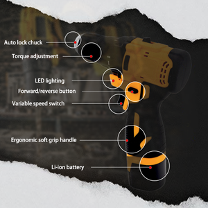 Bor listrik Mini tanpa kabel, peralatan listrik asli 16.8V dengan dukungan kustomisasi OEM - Product Image 3