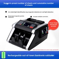 Compteur de billets multi-devises portable Dollar rechargeable Euro Ringgit malaisien Dollar de Hong Kong Monnaie africaine vietnamienne