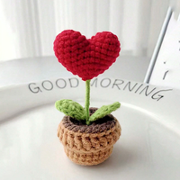 Fleur en pot tricotée pour maman, cadeaux de fleurs au crochet, accessoires de décoration pour la maison, la chambre, le bureau, plantes