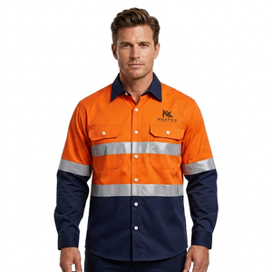 Camisa de seguridad reflectante para hombre, uniforme de seguridad con manga larga, camisa de seguridad de algodón para hombre - Product Image 1