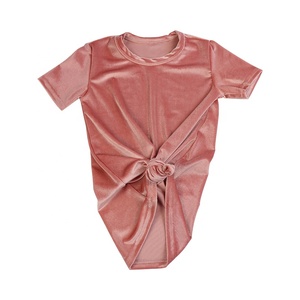Nouvelle robe t-shirt pour bébé fille, robe décontractée en velours uni à manches courtes, robe multicolores pour filles, vêtements pour enfants - Product Image 2