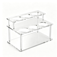 Présentoir à Bouteilles de Liqueur et Sirops à 2 Niveaux en Acrylique Transparent, Organisateur de Comptoir Personnalisé, Directement de l'Usine, Présentoir à Bouteilles de Vin en Acrylique