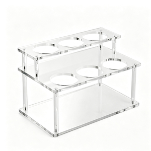 Organizador de Garrafas de Licor e Xarope de 2 Níveis Transparente Personalizado para Bancada, Expositor de Garrafas de Vinho em Acrílico Direto da Fábrica - Product Image 1