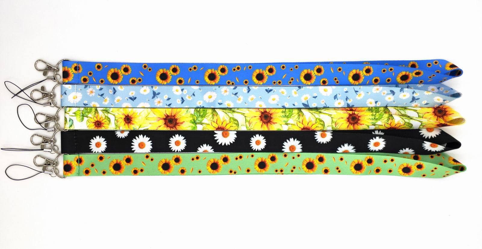 Promotional Gift Fashion Sunflower Polyester Stain Lanyards Mobile Phone Case Neck Strap Anti-Lost Accessories Lanyard Custom Image 2