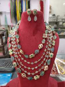 <b>Beautiful</b> Indian Engagement Necklace Set Graduated Kundan Necklace Jewelry Bridesmaids Gift Art Deco Necklace Jewelry Women Gift - Product Image 2