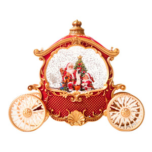 Boîte à musique de caravane de Noël avec boule de cristal, figurine artistique en résine peinte à la main, cadeau de vacances pour enfants, ornement vintage - Product Image 6