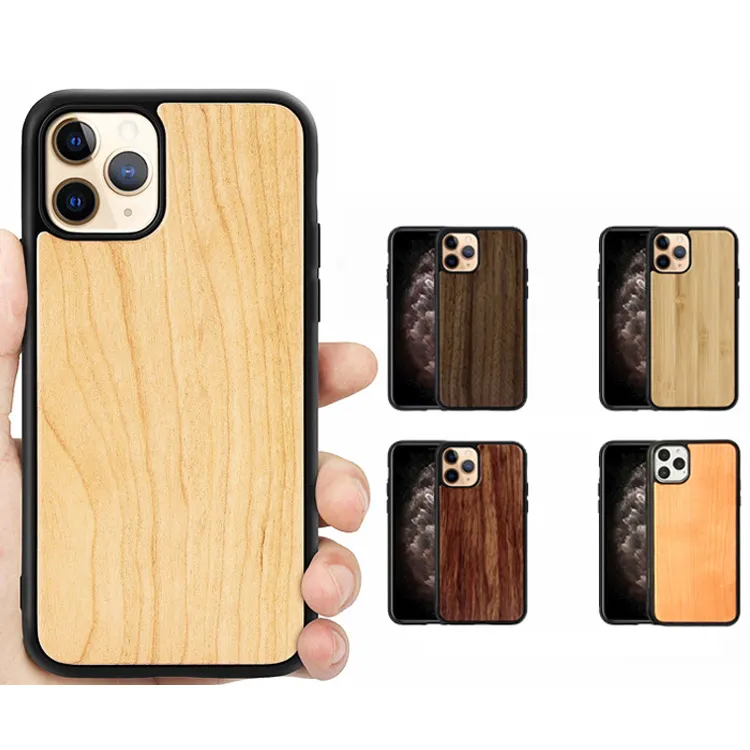 Custom Logo Real Natural Wood Phone Case For iPhone 15 14 13 12 11 Pro Max X XS XR 7 8 Plus Coque Telephone