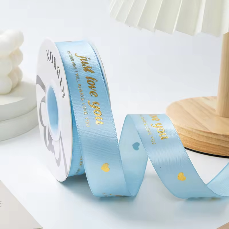 Innovative Eco-Friendly Customized Single Face Polyester Gift Ribbons Luxury Style Personalized Ribbon Logo for Birthday